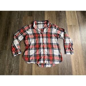 Old‎ Navy The Classic Shirt Women Large Multicolor Excellent Plaid Button Down